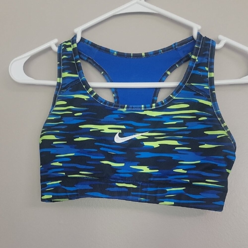 Nike Blue Black Yellow Green Sports Bra Size S